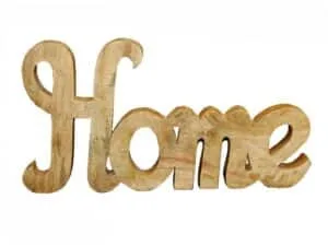 שלט Home מעץ מלא