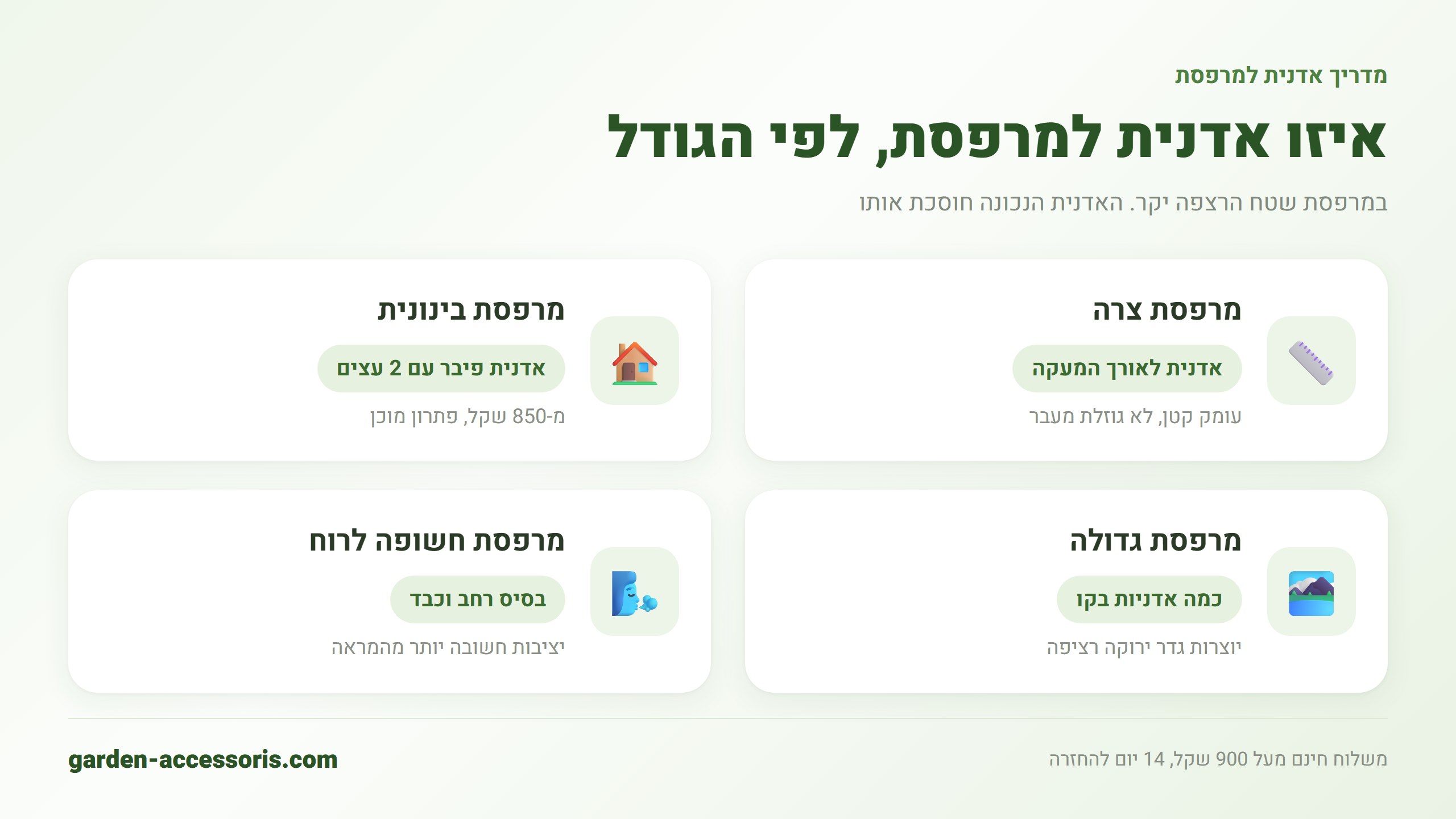איזו אדנית למרפסת, לפי הגודל