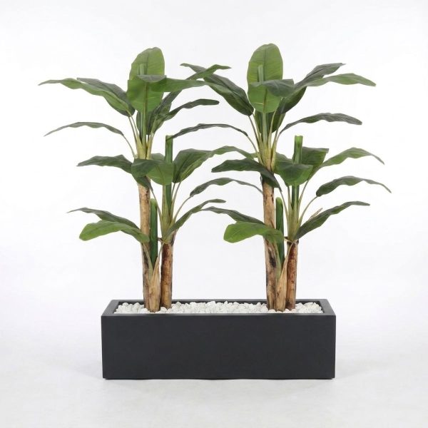 אדנית פיבר כולל 2 עצי בננה מלאכותיים 1.5 מטר